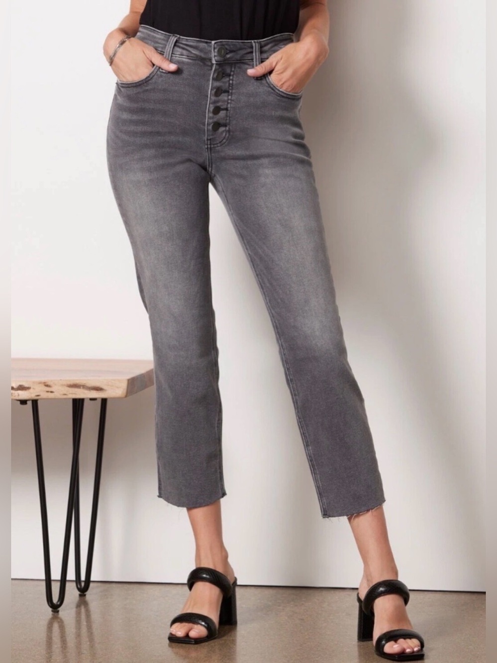 Kut From The Kloth Rachael Fab Ab Mom Jeans Gray High Rise Size 8 EUC